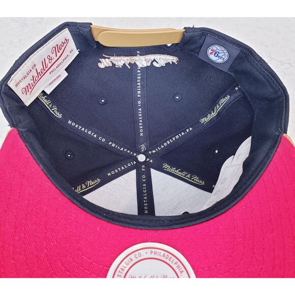 MITCHELL & NESS Original Fit Philadelphia 76ers Snapback Hat Baseball Cap~ OSFM - Picture 7 of 9